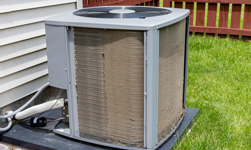 Dirty air conditioning unit before and after cleaning. Concept of home air conditioner repair, service, cleaning and maintenance - Vanport Mechanical & Fire Sprinkler, Inc in Vancouver WA.