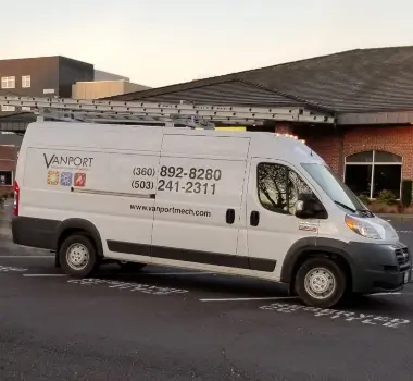 Vanport Mechanical & Fire Sprinkler Inc service vehicle in SE Portland