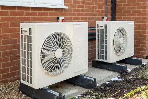 Newly Installed Heat Pumps in Modern Home